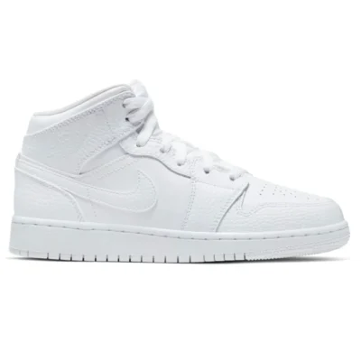 Air Jordan 1 Mid (GS) 'Triple White'