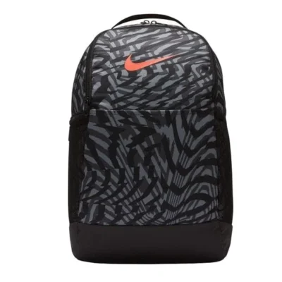 Nike Brasilia Printed Backpack Black/Grey/Orange