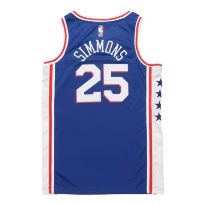 Nike NBA Philadelphia 76ers Ben Simmons Icon Edition Swingman Jersey Rush Blue - Image 2