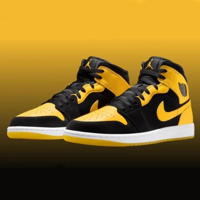Nike Air Jordan 1 Mid SE 'Black/Yellow' - Image 2