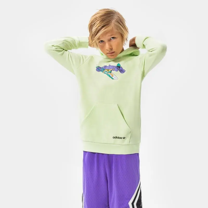 Adidas Originals Graphic Stoked Beach Hoodie - Lime