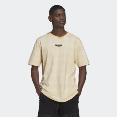 Adidas Originals R.Y.V. Checks Tee - Orange Tint - Image 2