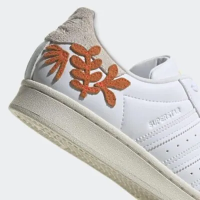 adidas Superstar (W) 'Floral Patches - White Flash Orange' - Image 3