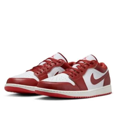 Air Jordan 1 Low White/Dune Red/Lobster/Sail/Vachetta Tan - Image 2