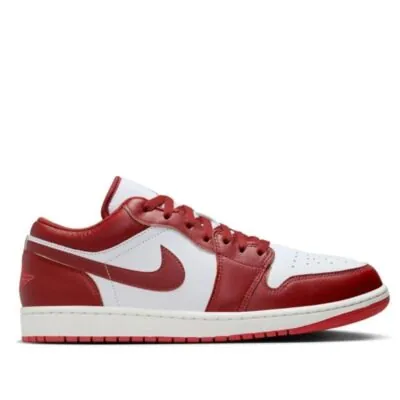 Air Jordan 1 Low White/Dune Red/Lobster/Sail/Vachetta Tan
