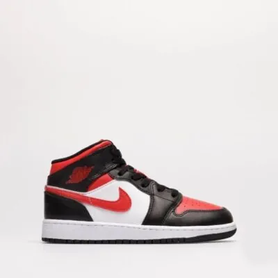 Air Jordan 1 Mid (GS) Black/Fire Red/White