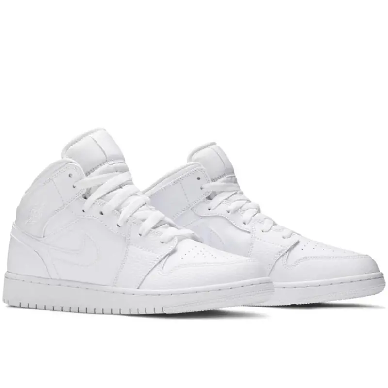 Air Jordan 1 Mid (GS) 'Triple White' - Image 2