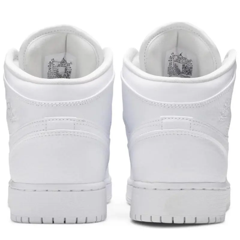 Air Jordan 1 Mid (GS) 'Triple White' - Image 3