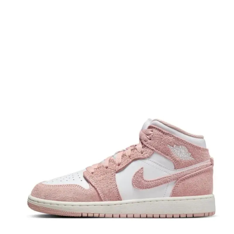 Air Jordan 1 Mid SE (GS) White/Legend Pink - Image 2