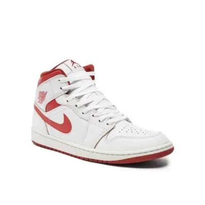 Air Jordan 1 Mid SE White/Lobster/Dune Red/Sail - Image 2