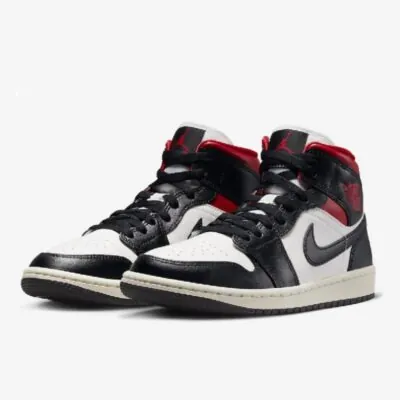 Air Jordan 1 Mid (W) 'Black Sail Gym Red' - Image 2