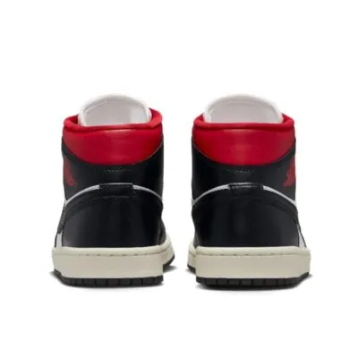 Air Jordan 1 Mid (W) 'Black Sail Gym Red' - Image 3