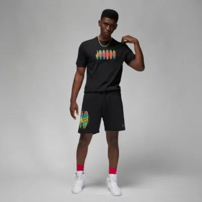 Air Jordan MVP Flight Wordmark Crew Tee - Black - Image 4