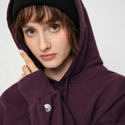 Carhartt W' Hooded Casey Sweatshirt Dark Plum/Silver - Image 2