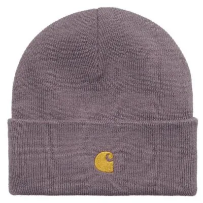 Carhartt Wip Chase Beanie - Misty Thistle /Gold