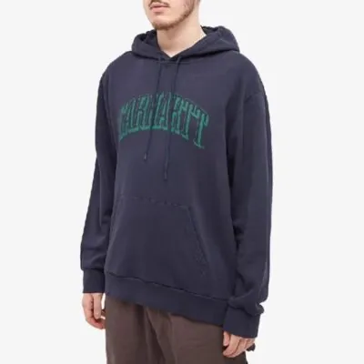 Carhartt Wip Hooded Scrawl Sweat Dark Navy/Bonsai