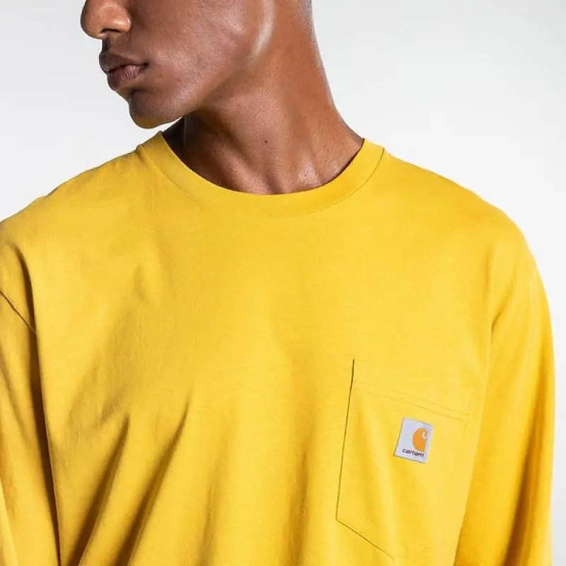 Carhartt WIP L/S Pocket Loose T-Shirt/Hosszú Ujjú Póló - Citromsárga - Image 2