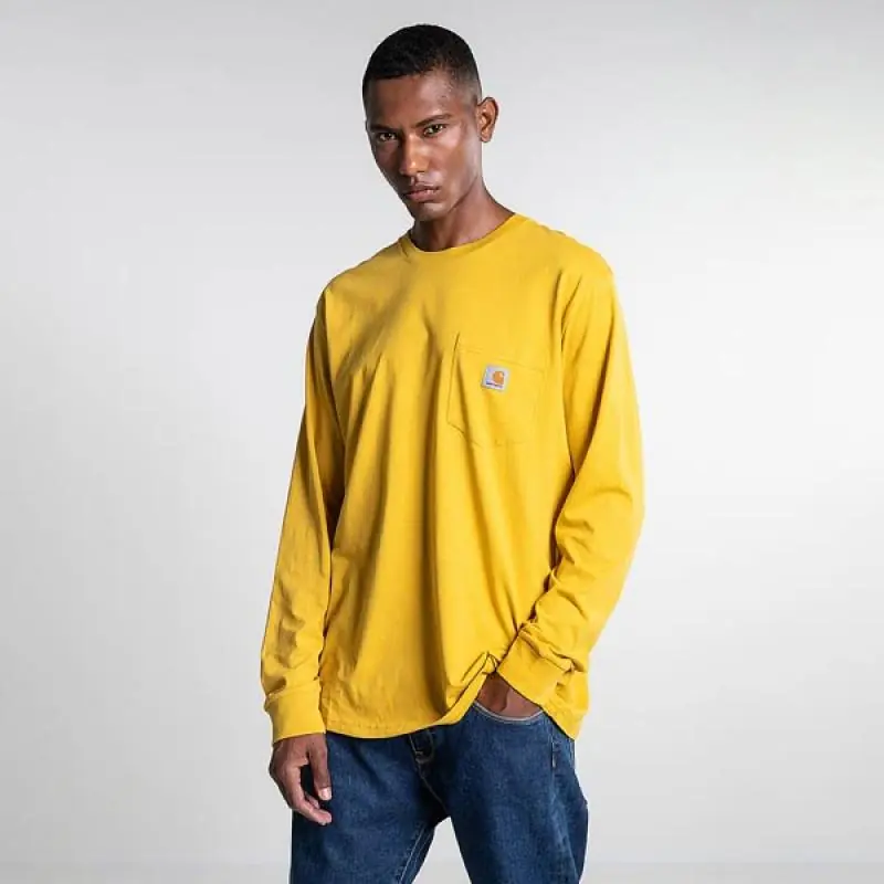 Carhartt WIP L/S Pocket Loose T-Shirt/Hosszú Ujjú Póló - Citromsárga