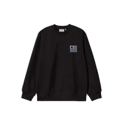 Carhartt Wip Label State Flag Sweat Black/Misty Sky