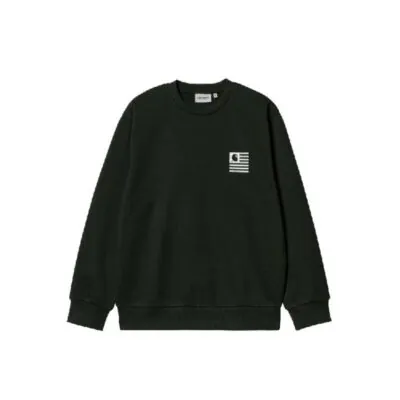 Carhartt Wip Label State Flag Sweat Dark Cedar/White