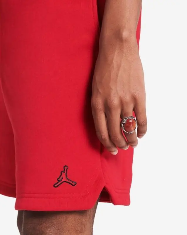 Jordan Essentials French Terry Fleece Shorts - Gym Red/ Gym Red/ Black - Image 4