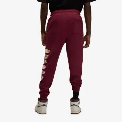 Jordan Flight MVP Fleece Trousers - Cherrywood Red - Image 2