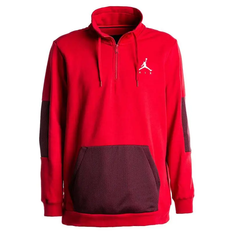 Jordan Jumpman Hybrid Fleece 1/4 Zip Sweatshirt/Pulóver - Piros/Fehér - Image 4