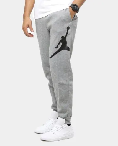 Jordan Jumpman Logo Fleece Pants - Carbon Heather - Image 2