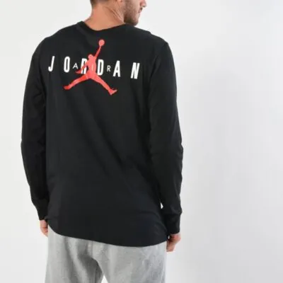 Jordan Sportswear Air Jumpman Logo Long-Sleeve T-Shirt Black/Gym Red - Image 2