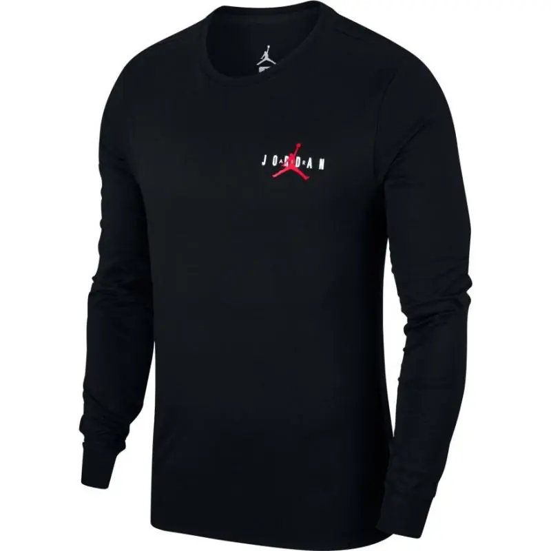 Jordan Sportswear Air Jumpman Logo Long-Sleeve T-Shirt/Hosszú Ujjú Póló - Fekete/Piros - Image 3