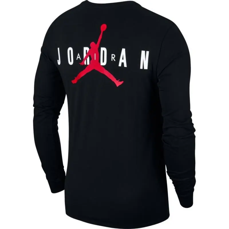 Jordan Sportswear Air Jumpman Logo Long-Sleeve T-Shirt/Hosszú Ujjú Póló - Fekete/Piros - Image 4