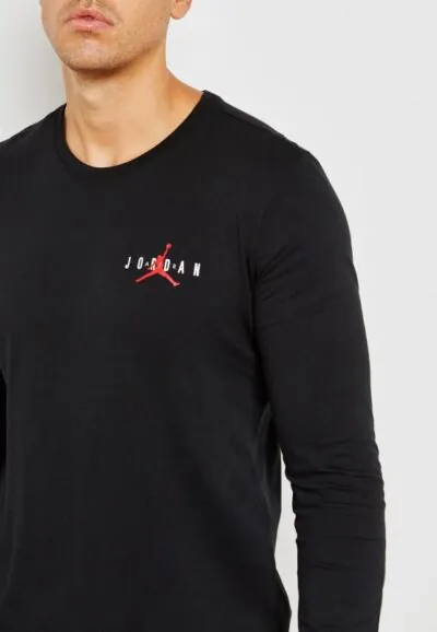 Jordan Sportswear Air Jumpman Logo Long-Sleeve T-Shirt Black/Gym Red