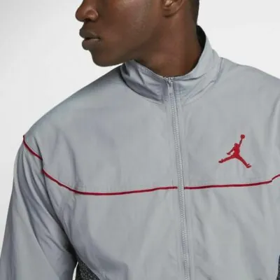 Jordan Sportswear AJ 3 Woven Vault Jacket - Wolf Grey/ Wolf Grey/ University Red - Image 4