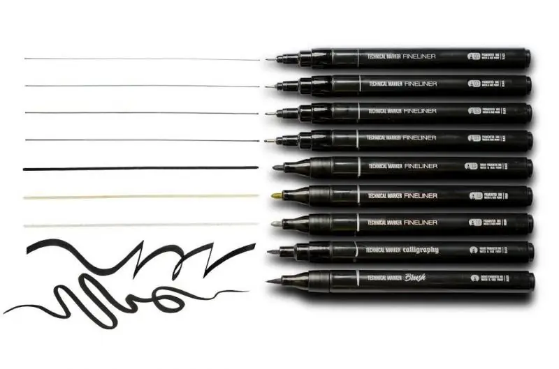 MTN Technical Marker - Fineliner Brush/Fekete Tűfilc Ecset 1-3mm - Image 3