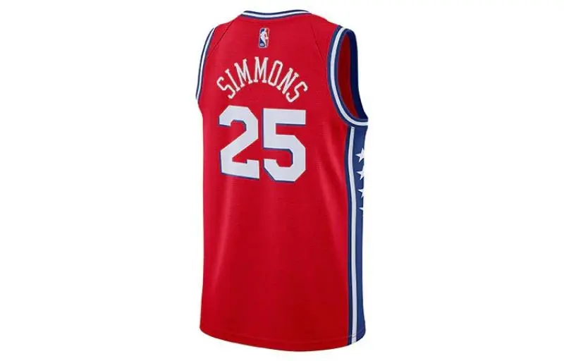 NBA Jordan Ben Simmons Philadelphia 76ers Swingman Jersey/Kosaras Mez - Piros - Image 2