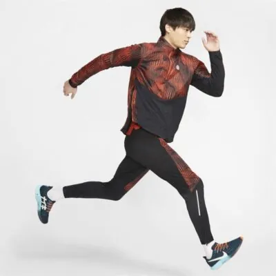 Nike 1/2 Zip Running Top - Rust Factor/ Black - Image 5