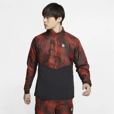 Nike 1/2 Zip Running Top - Rust Factor/ Black