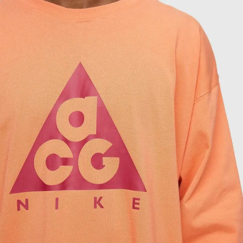 Nike ACG Long-Sleeve Logo T-Shirt/Hosszú Ujjú Póló - Narancs/Bíbor - Image 2