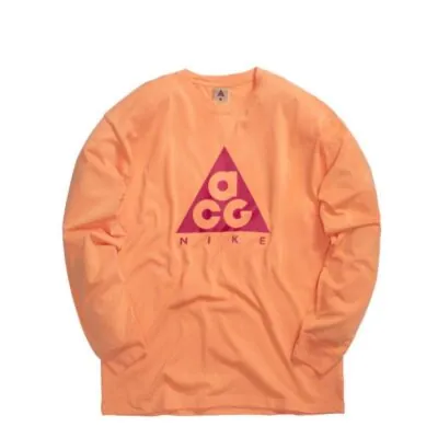 Nike ACG Long-Sleeve Logo T-Shirt - Orange Trace/ Sport Fuchsia - Image 3