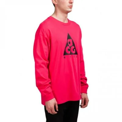Nike ACG Long-Sleeve Logo T-Shirt - Rush Pink/ Black - Image 2