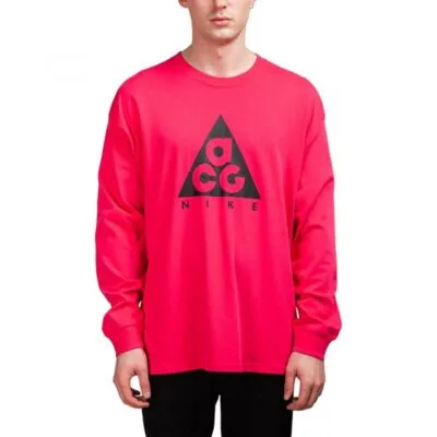 Nike ACG Long-Sleeve Logo T-Shirt - Rush Pink/ Black