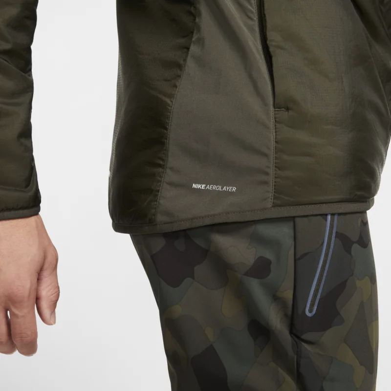 Nike AeroLayer Runnig Jacket - Sequoia/ Grey Fog/ Reflective Silver - Image 3