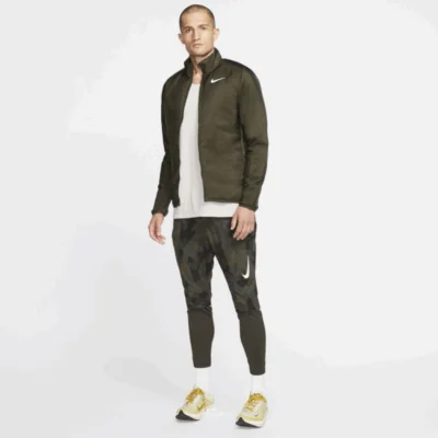 Nike AeroLayer Runnig Jacket - Sequoia/ Grey Fog/ Reflective Silver - Image 4