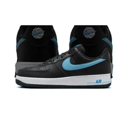 Nike Air Force 1 '07 'Black/Aquarius Blue' - Image 3