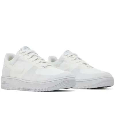 Nike Air Force 1 Crater Flyknit (GS) - White / Wolf Grey - Image 2