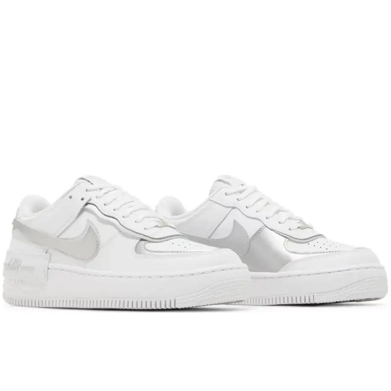 Nike Air Force 1 Shadow-White/Metallic Silver - Image 2