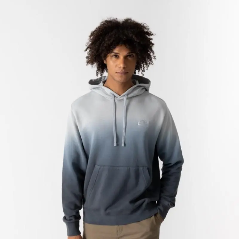 Nike Club Fleece+ French Terry Dip-Dyed Pullover Hoodie/Pulóver - Sötét Szürke
