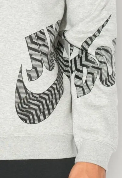 Nike Crew Neck Fleece in Grey - Image 3