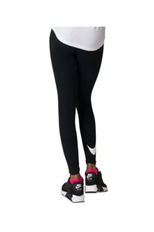 Nike Girl's Tights - Black/ White - Image 3