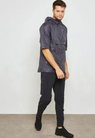 Nike Shield Short Sleeve Running Jacket - Gridiron/ Reflective/ Black - Image 4